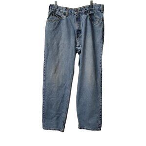 Levi's 505 Classic Fit Boys Size 12 Husky 36x29 Light Wash Blue Denim Jeans VTG